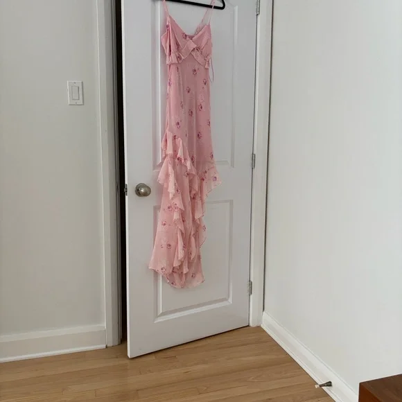 Chic Pink Ruffle Maxi Dress - Picture 2 of 2